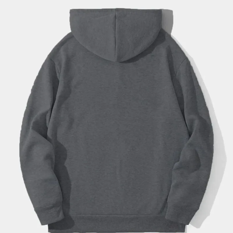 Mêr Dûkêl 3 Têl Pembo Kapûşonî Kangurû Cêbî Sweatshirt