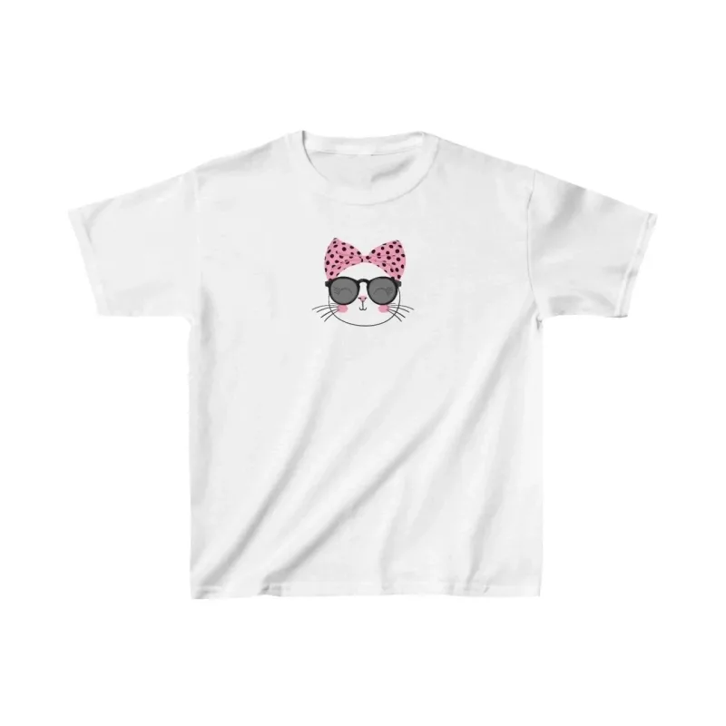 Παιδικό Λευκό Oversize Τυπωμένο Στρογγυλό Λαιμό T-Shirt