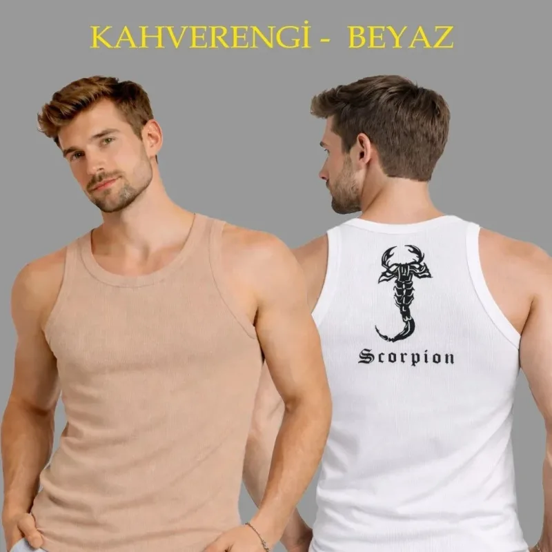 Mužský 2-kusová Sada Slim Fit Rebarborový Kašmírsky S Potlačou na Chrbte Tielko