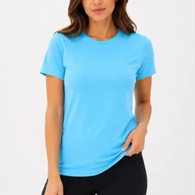 Qadın Firuzə Slim Fit Velosiped Yaxalı Basic Köynək 3