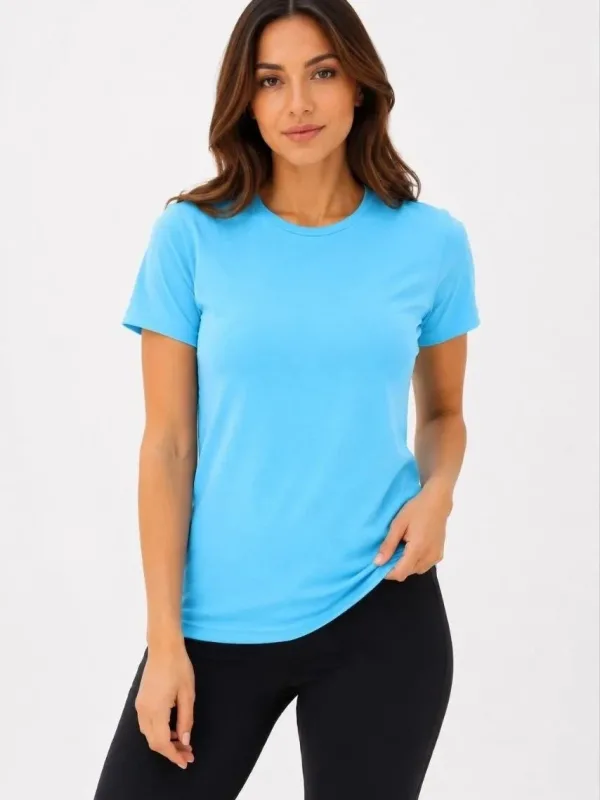 Qadın Firuzə Slim Fit Velosiped Yaxalı Basic Köynək 3