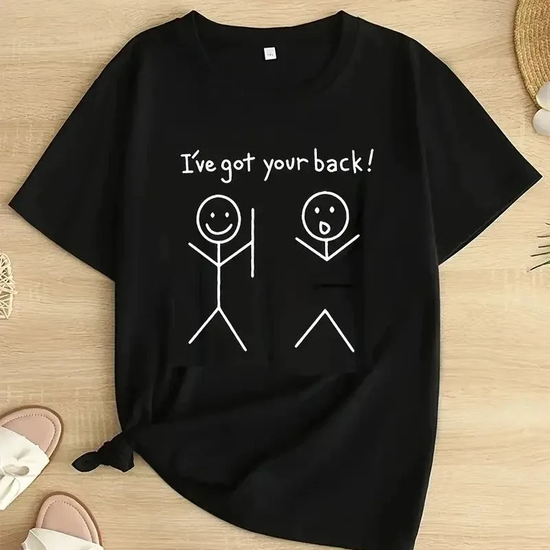 Ženska crna s printom "I've Got Your Back" majica