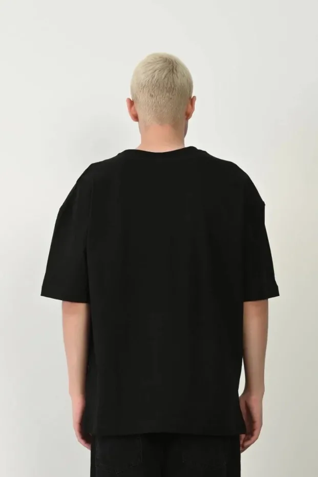 Tîşorta Reş a Oversize ya Bisîkletê ya Çapkirî 2
