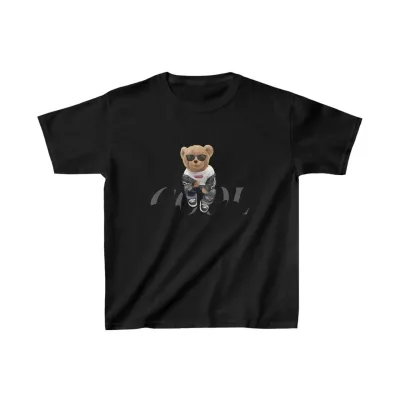 Cocci Negru Oversize Printat Guler Rotund Tricou 1