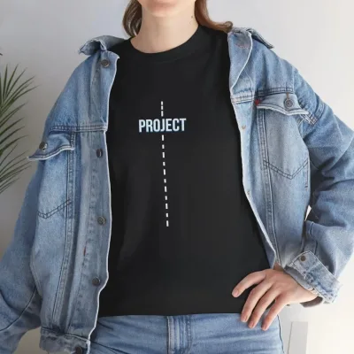 Kadın Siyah Oversize Bisiklet Yaka Baskılı Tişört 1