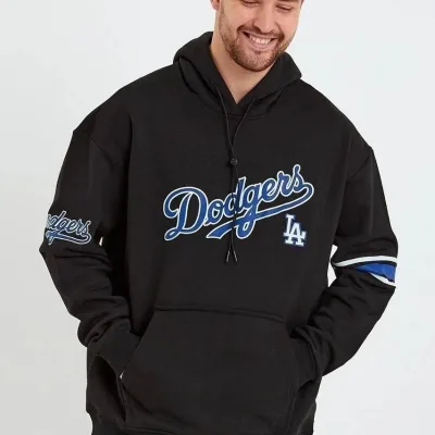 Erkek Siyah Oversize 3 İplik Pamuklu Kapüşonlu Baskılı Cepli Sweatshirt 2
