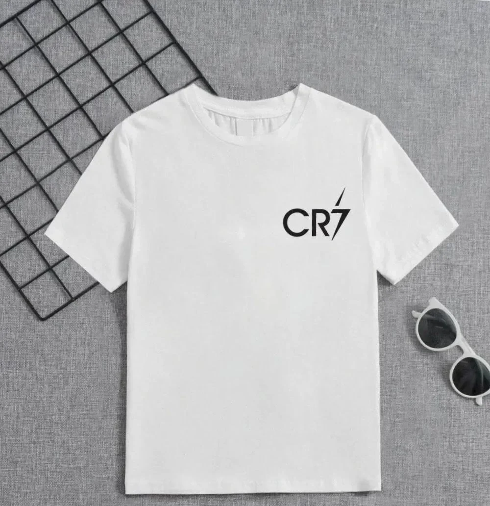 Children White Printed Regular Fit Round Neck T-Shirt