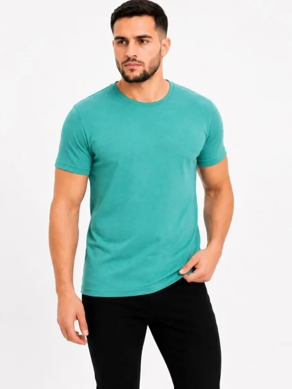 Muška voda zelena slim biciklistički kragna basic majica 1