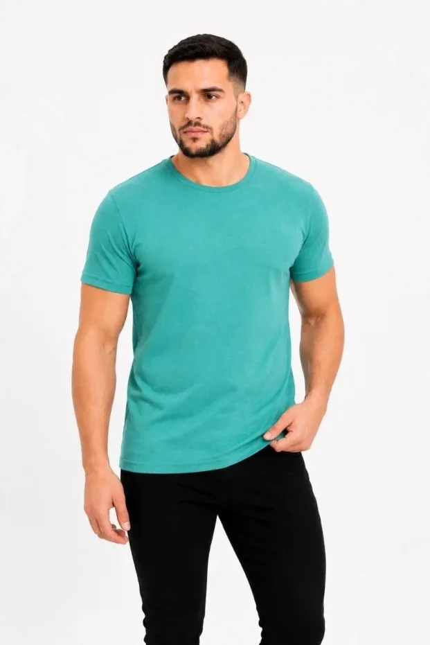 Murš Vodeno Zeleno Slim Kolo Vrat Basic Majica 1