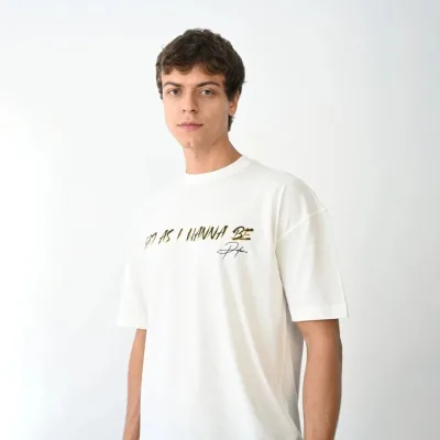Bărbat Alb Regular Guler Bicicletă Tricou Imprimat 3