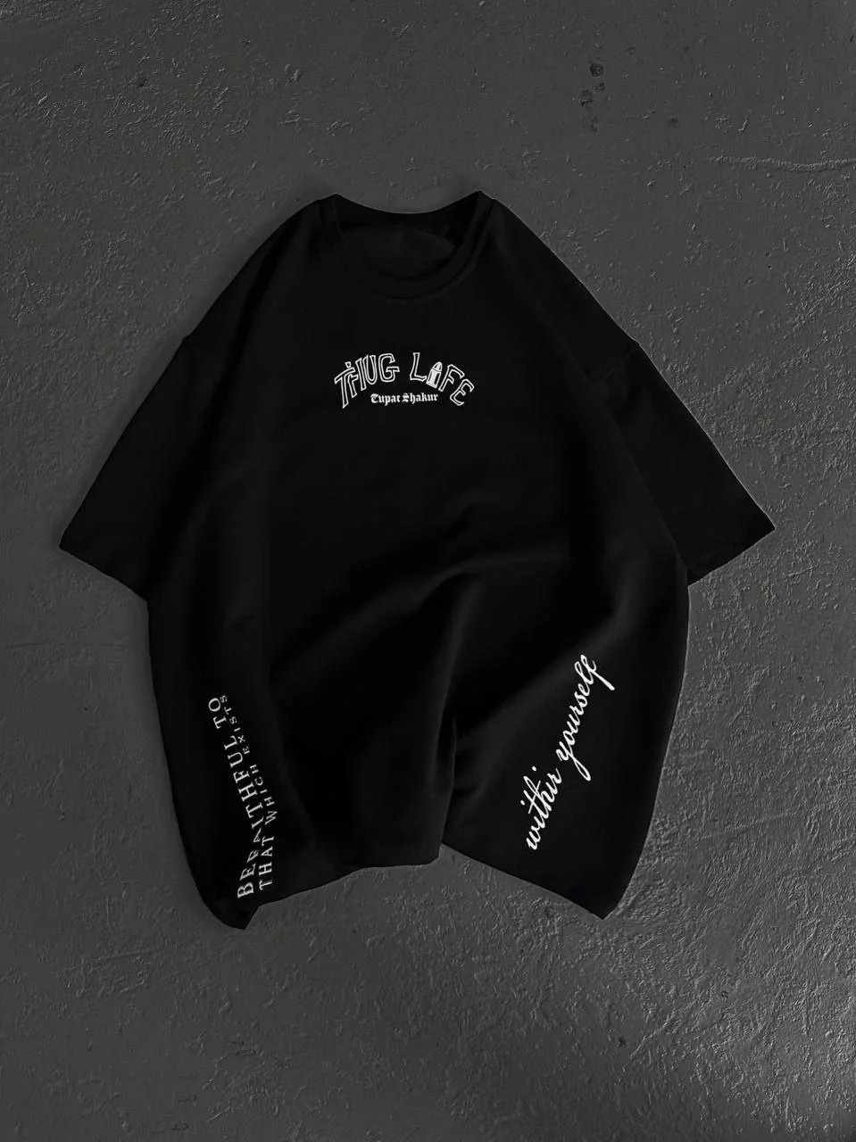 Bărbat Negru Tricou cu Guler Bicicletă Imprimat cu Eșarfă Palestiniană 5