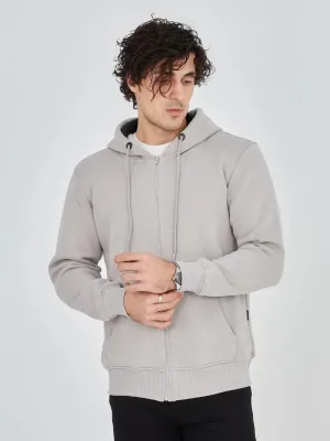 Mêr Gewr 3 Têl Pembû Hoodie Bi Zîp û Cêb