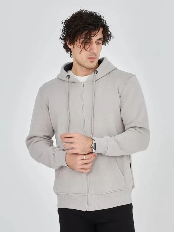 Mêr Gewr 3 Têl Pembû Hoodie Bi Zîp û Cêb 1