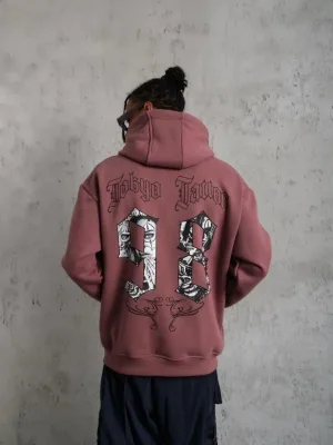 Sweatshirtê Mêran ê Gula Kurusî, 3 Têl, Pembû, Bi Çapkirin, Bi Berîk, Bi Kevan
