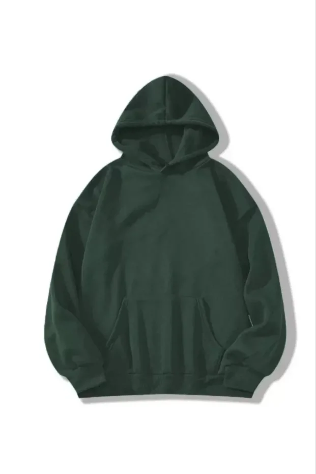 Jinê Haki 3 Têl Pembû Hoodî Berîkên Kangurû Sweatshirt 1