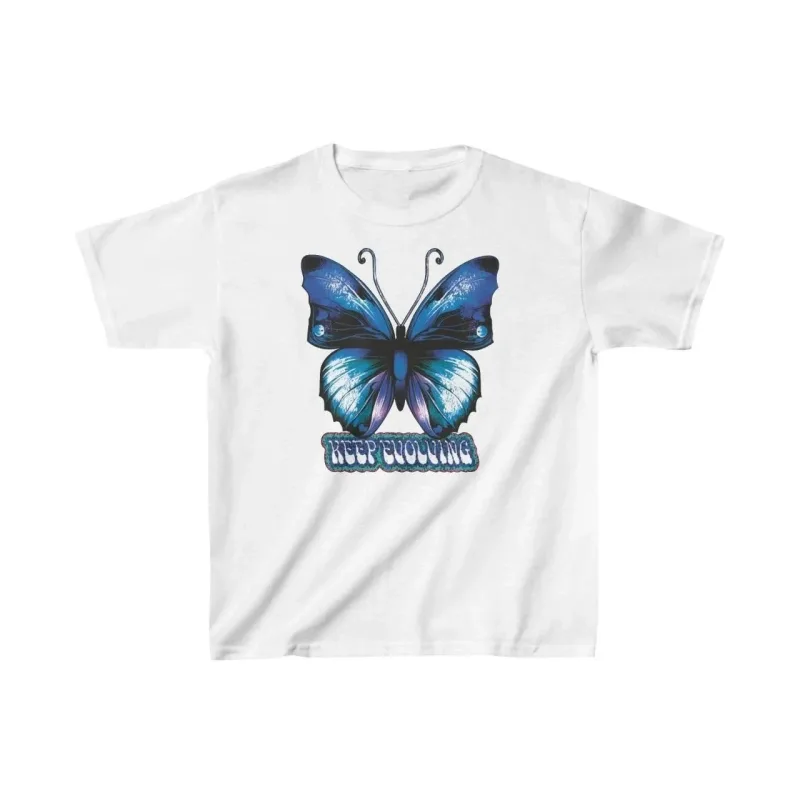 Fëmijë T-shirt Bardhë me Printim Oversize Jakë Rrumbullakët