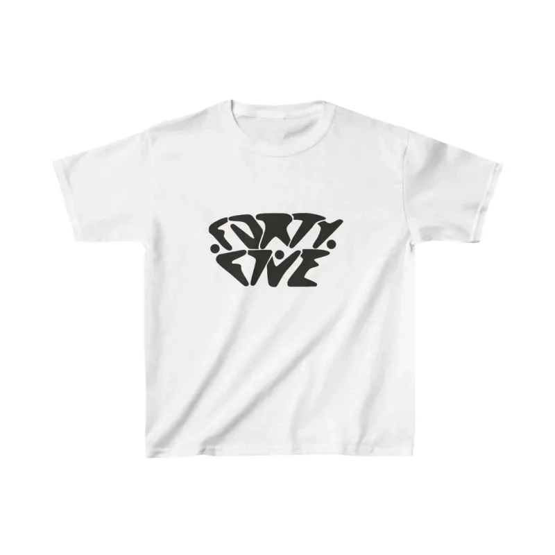 Παιδικό Λευκό Printed Oversize Βαμβακερό T-shirt