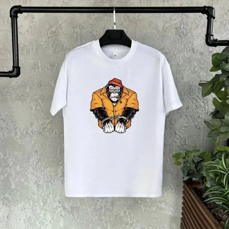 Dečija bela štampana oversize majica