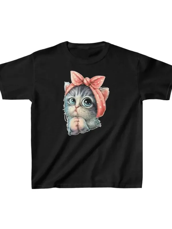 Dečija crna oversize štampana T-shirt 1