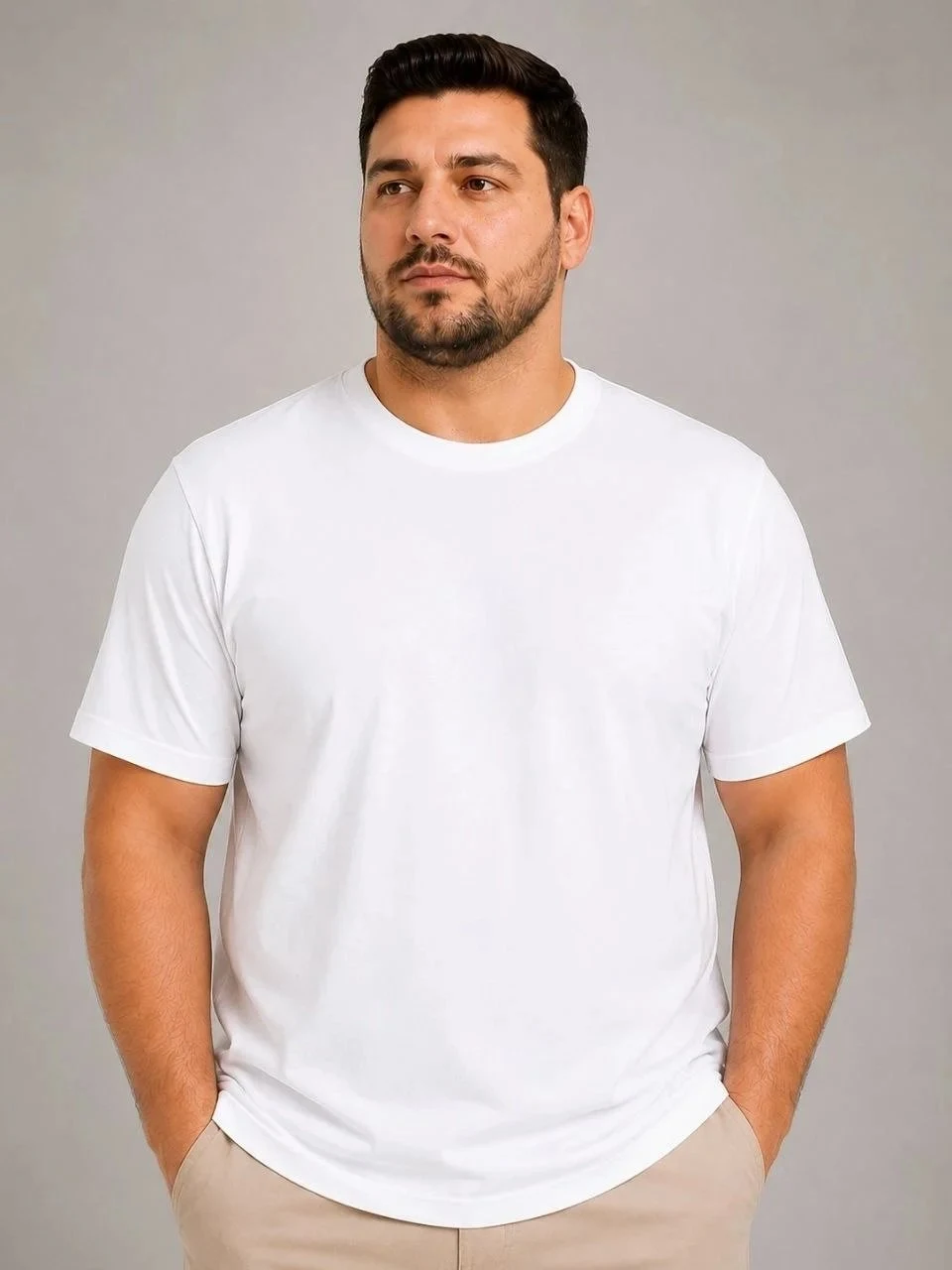Muška bijela bicikli kragna basic oversize majica