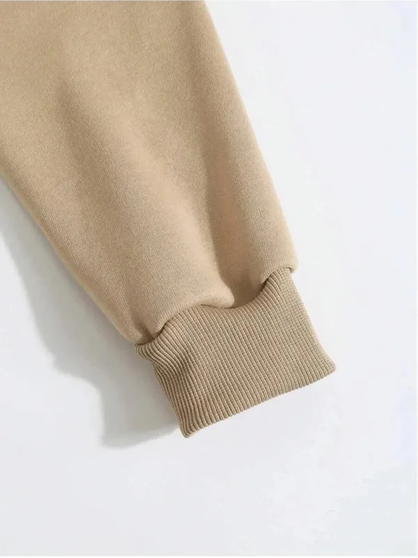 Muršćo Bež 3 Iplik Pamuklo Kapušonlo Kanguru Čeplo Sweatshirt 3