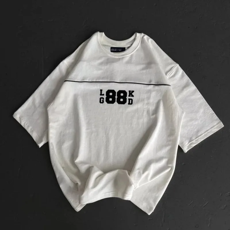 Femeie Albă Oversize Guler Bicicletă Tricou Zilnic Imprimat