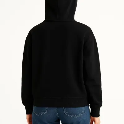 Femeie Neagră 3 Fire Dublă Glugă Mască Detalii Hoodie 6