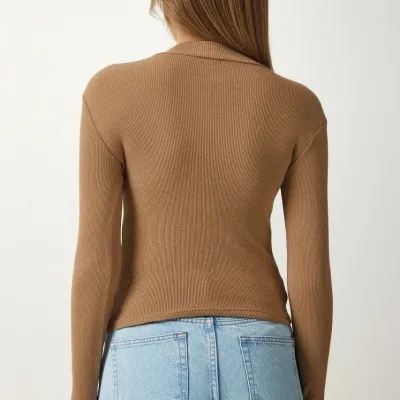 Femeie Maro Gât Înalt Body Tricou Lycra 2