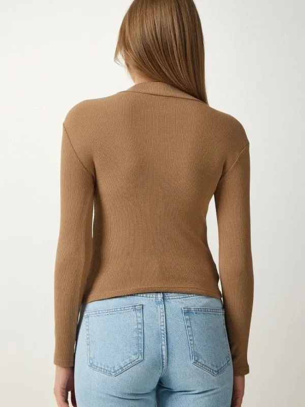 Femeie Maro Gât Înalt Body Tricou Lycra 2