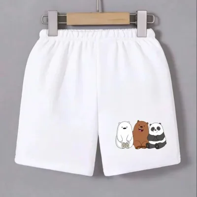 Női Fehér Gumírozott Derékrészű Nyomott Mini Rövidnadrág 1