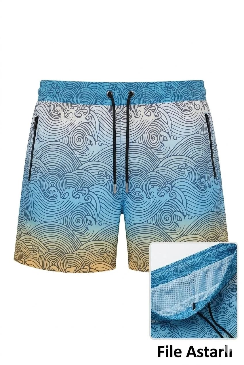 Men's 2-Pack Zippered Pocket Mesh Lined Quick-Dry Swim Shorts 2