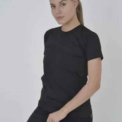Dámske čierne slimfit bicykel výstrih bočný zips tričko 2