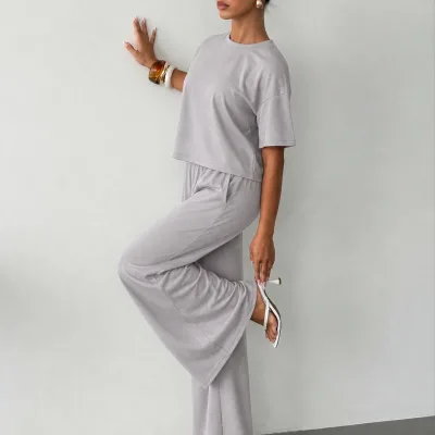 Női szürke oversized kerékpárnyakú nyomott szett 2