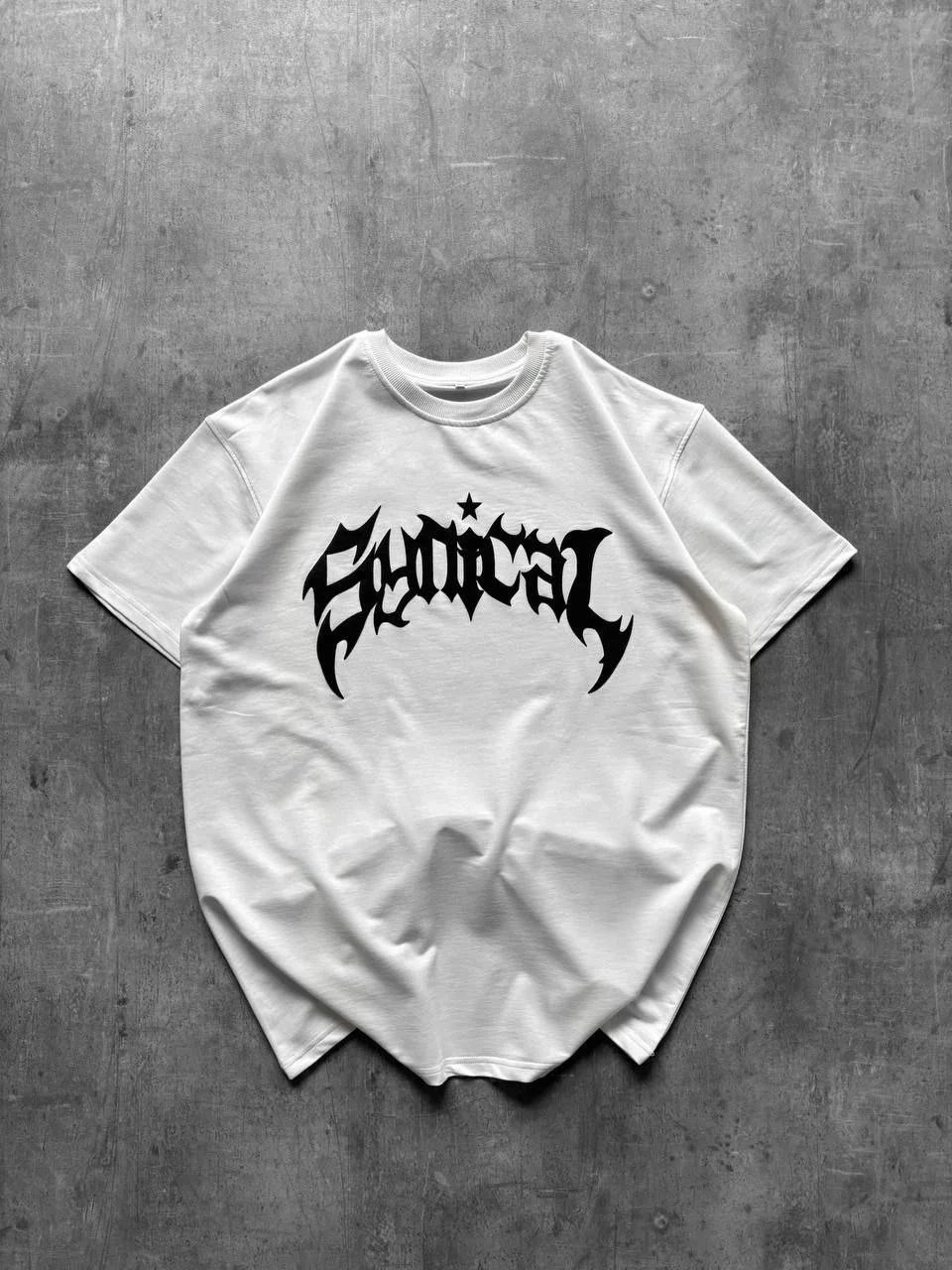 Women's White Oversize Scoop Neck Printed Short Sleeve T-Shirt 4