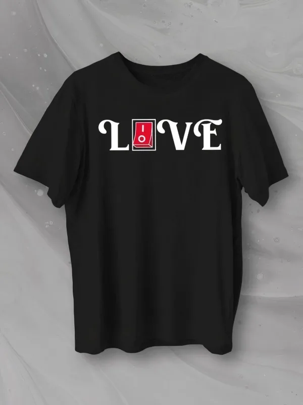 Kişi Qara Oversize Love Çaplı Velosiped Yaxalı Köynək 1