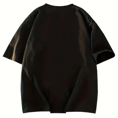 Femeia Tricou Negru cu Guler Bicicletă și Imprimeu NY, Mânecă Scurtă 4