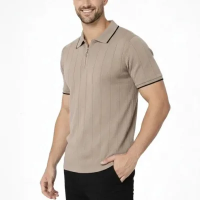 Bărbați Set 3 bucăți Tricou Polo cu Fermoar Guler Tricou 2