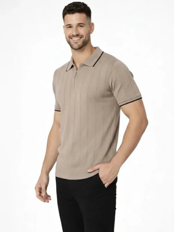 Bărbați Set 3 bucăți Tricou Polo cu Fermoar Guler Tricou 2