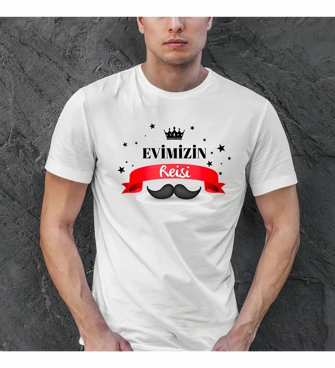Muški Bijeli Oversize Tema Tata Bicikl Vrat S Otiskom Majica