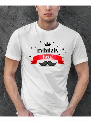 Muški Bijeli Oversize Tema Tata Bicikl Vrat S Otiskom Majica