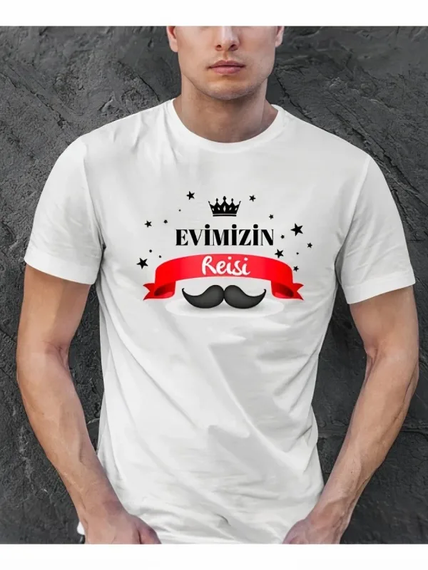 Muški Bijeli Oversize Tema Tata Bicikl Vrat S Otiskom Majica 1