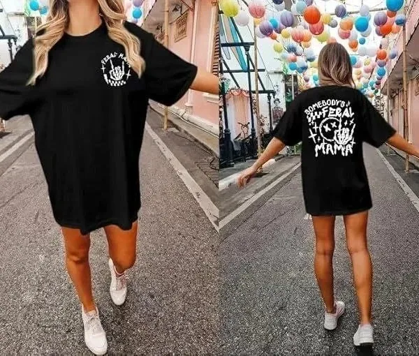 Tîşorta Jinan a Reş, Oversize, Stûyê Bisîkletê, Çapkirî 4