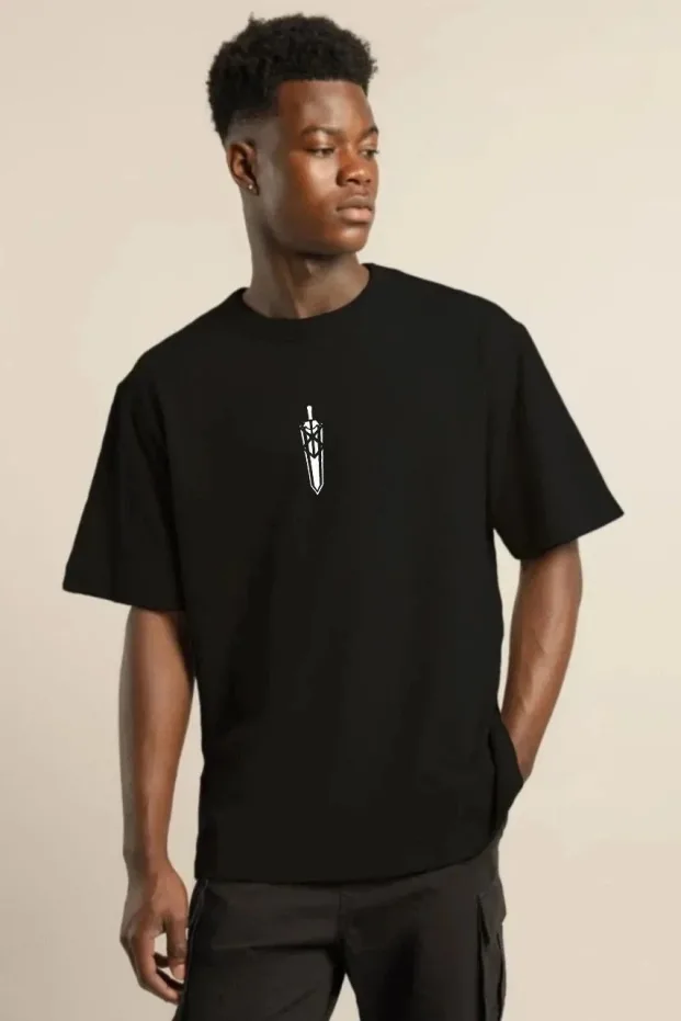 Men's Black Regular Fit Crew Neck Printed T-Shirt 1
