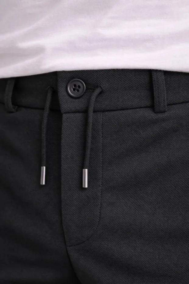 Men's Black Modern Cut Double Cuff Pocket Pants 1