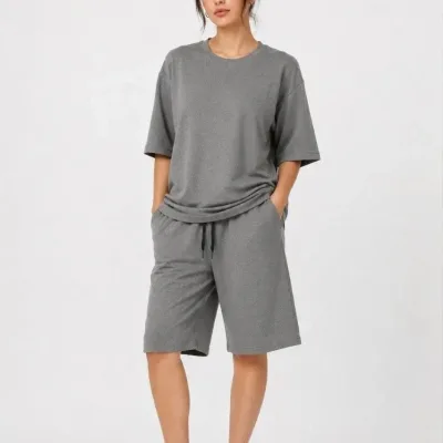 Koma 2 Parçeyî Oversize Du Têl Şort 2