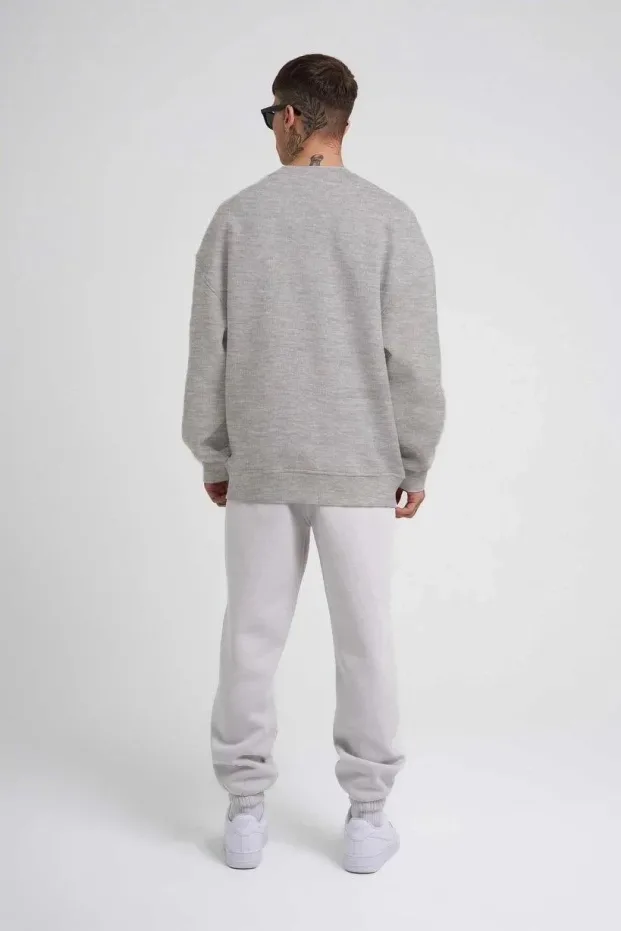 Sweatshirtê Mêran ê Gewr ê Oversize yê Bi Stûyê Bisîkletê yê 3 Têlî yê Pembû 3