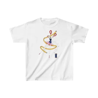 Gyermek Fehér Nyomott Oversize Kerek Nyakú T-Shirt 1