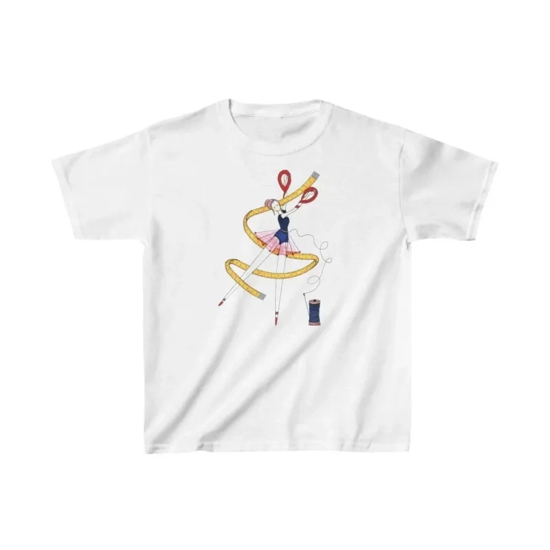 Gyermek Fehér Nyomott Oversize Kerek Nyakú T-Shirt
