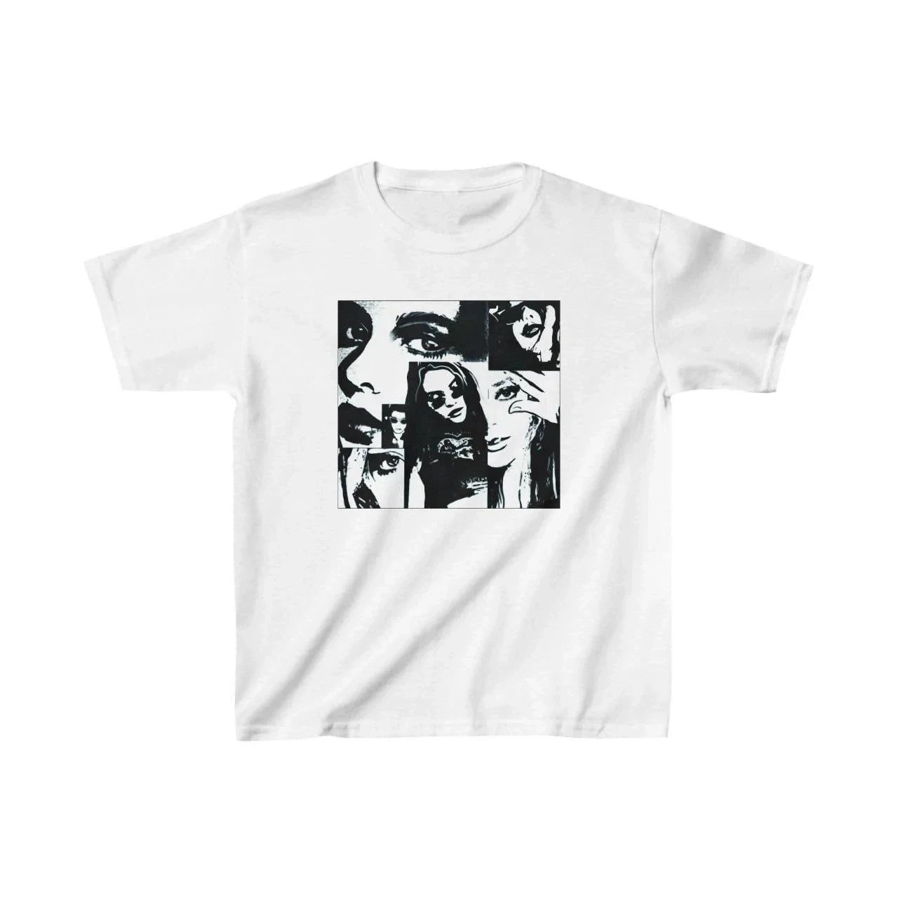 Cocu Alb Baskılı Oversize Bisiklet Yaka T-Shirt