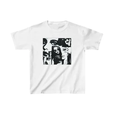 Cocu Alb Baskılı Oversize Bisiklet Yaka T-Shirt 1